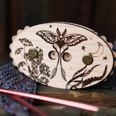 Sunrise Grove Knitting Row Counter Luna Moth