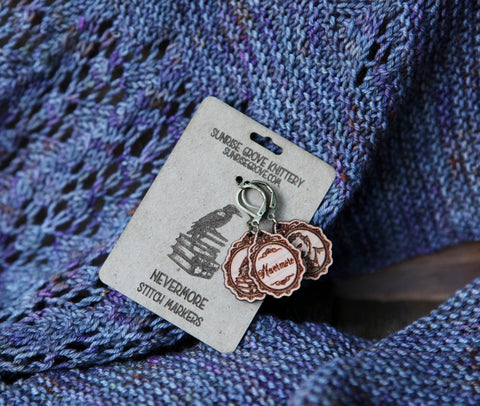 Sunrise Grove Stitch Markers Poe Raven