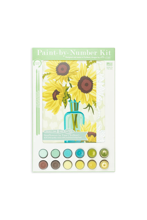Elle Cree Sunflowers in Vase (Yellow) PBN Kit