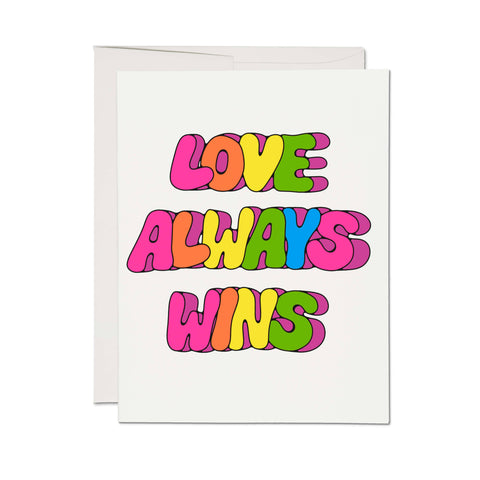 Red Cap Card Love Always Wins
