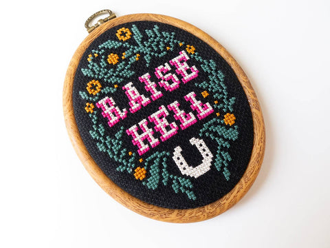 Junebug & Darlin Cross Stitch Kit Raise Hell