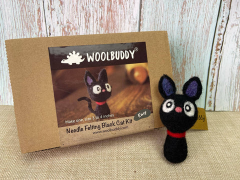 Woolbuddy Needle Felting Black Cat Kit