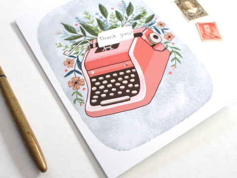 michele maule Greeting Card Typewriter
