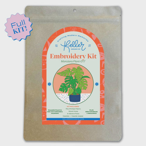 Keller Design Embroidery Kit Monstera