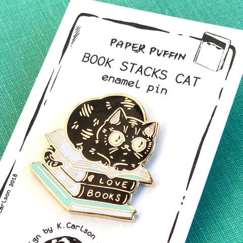 Paper Puffin Book Cat Tote Bag