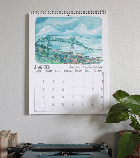 michele maule 2026 Illustrated Oregon Wall Calendar