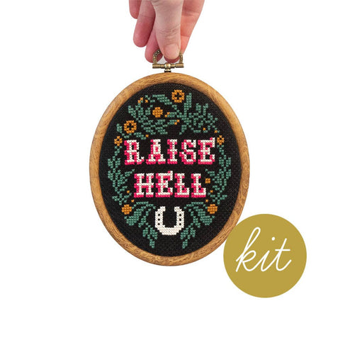 Junebug & Darlin Cross Stitch Kit Raise Hell
