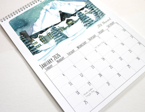 michele maule 2026 Illustrated Oregon Wall Calendar