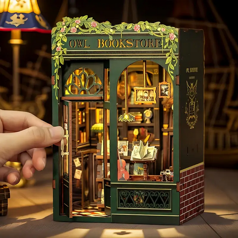 Hands Craft DIY Book Nook Kit: Owl Bookstore
