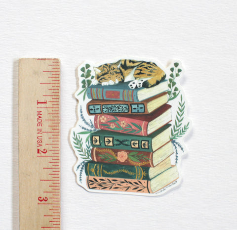 michele maule Sticker Cat Nap with Books