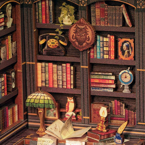 Hands Craft DIY Book Nook Kit: Owl Bookstore