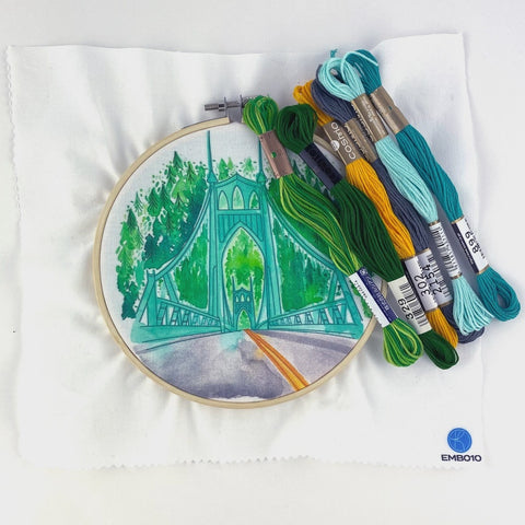 Keller Design Embroidery Kit St. Johns Bridge