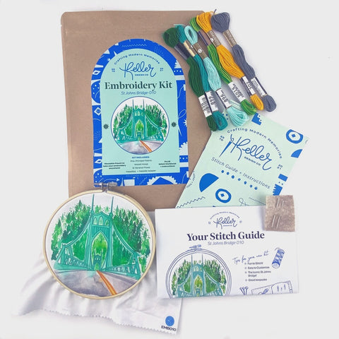 Keller Design Embroidery Kit St. Johns Bridge
