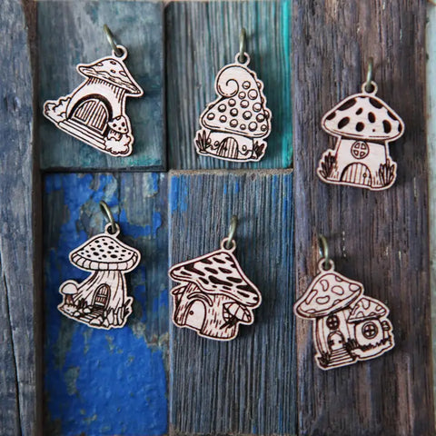 Sunrise Grove Stitch Markers Mushroom Houses