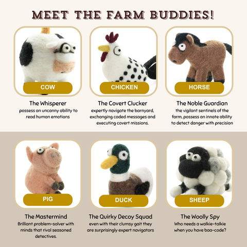 Woolbuddy Needle Felting Farm Collection Kit