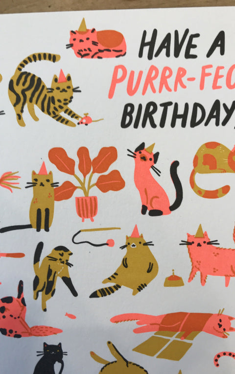 Egg Press Card Purr-fect Birthday