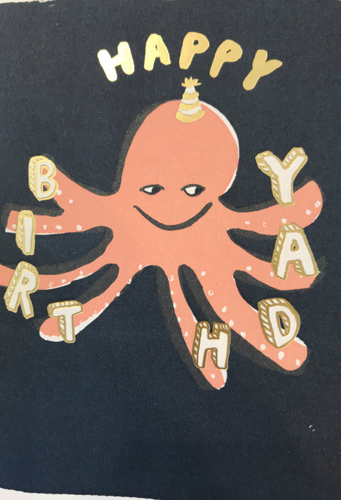 Egg Press Card Octopus Birthday