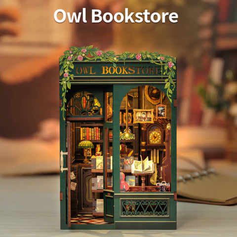 Hands Craft DIY Book Nook Kit: Owl Bookstore