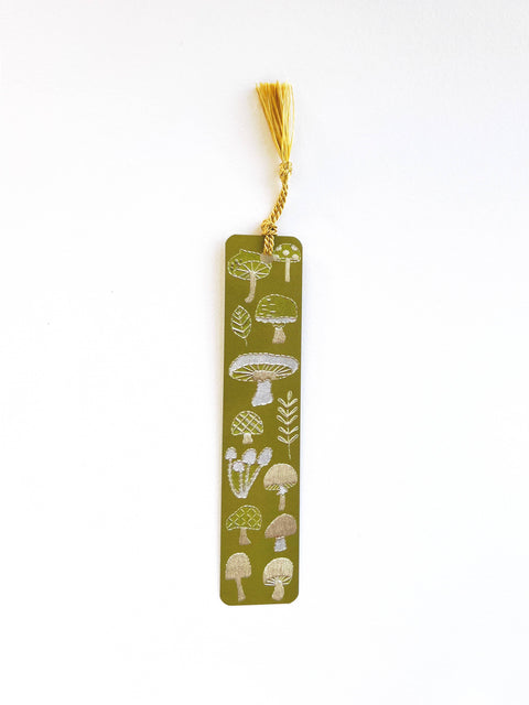 Rikrack Bookmark Mushrooms Embroidery Tassel