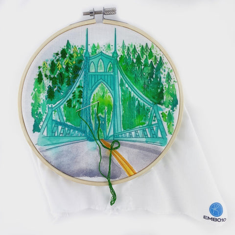 Keller Design Embroidery Kit St. Johns Bridge
