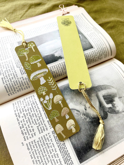 Rikrack Bookmark Mushrooms Embroidery Tassel