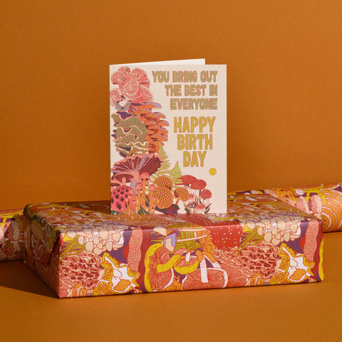 Red Cap Card Fungi Birthday