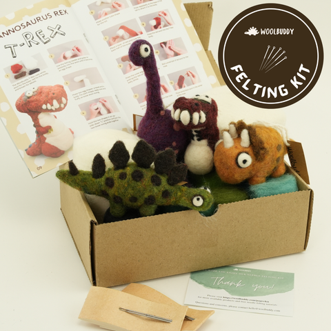 Woolbuddy Needle Felting Dinosaur Kit