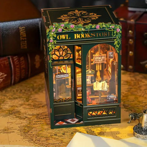 Hands Craft DIY Book Nook Kit: Owl Bookstore