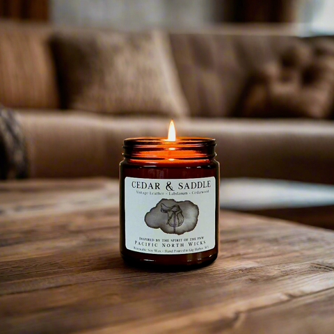 Pacific North Wicks Cedar & Saddle Candle