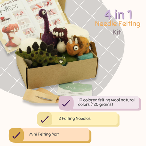 Woolbuddy Needle Felting Dinosaur Kit