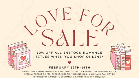 Love for Sale Promotion 10% off in stock Romance Books February 12th - 16th