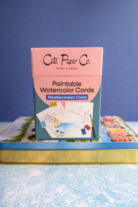 Cate Paper Co. Paintable Watercolor Card Deck - Mediterranean Coast