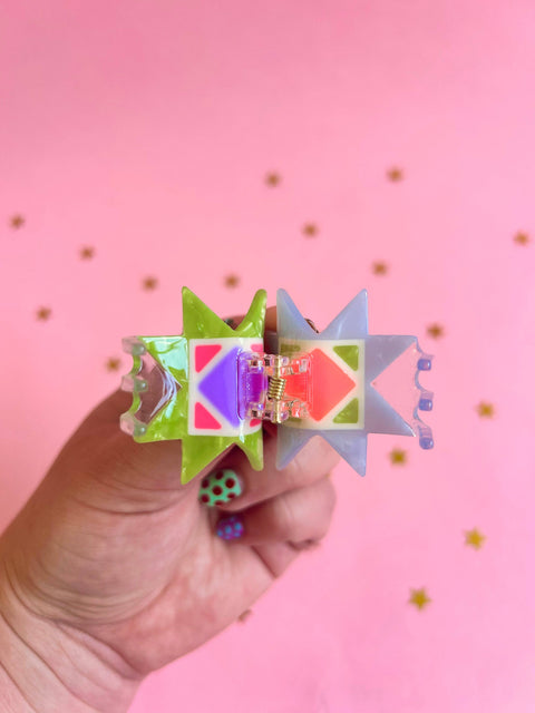 The Peach Fuzz Mini Quilt Hair Claw