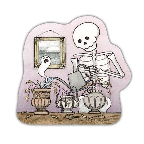Motif's Art Studio Sticker Skeleton Watering Dead Plants (Glow-in-the-dark)