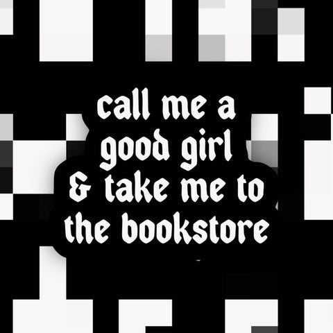 Ace the Pitmatian Co Take Me to the Bookstore Sticker