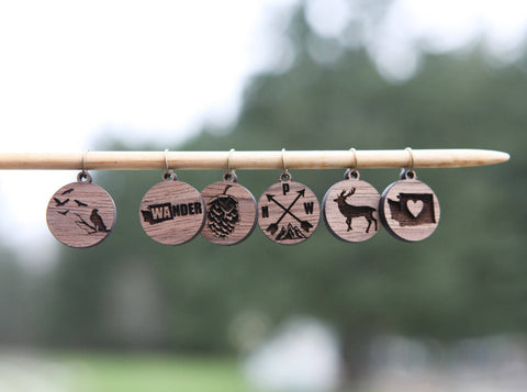 Sunrise Grove Stitch Markers PNW Wildlife & Nature Icons