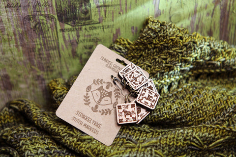 Sunrise Grove Stitch Markers Nordic Knitting Block