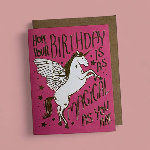 Wild Optimist Goldfoil Birthday Card Unicorn Birthday