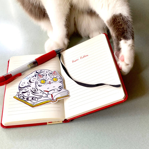 Paper Puffin Sticker Book Striped Cat