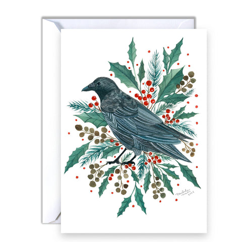 michele maule Holiday Card Holiday Crow