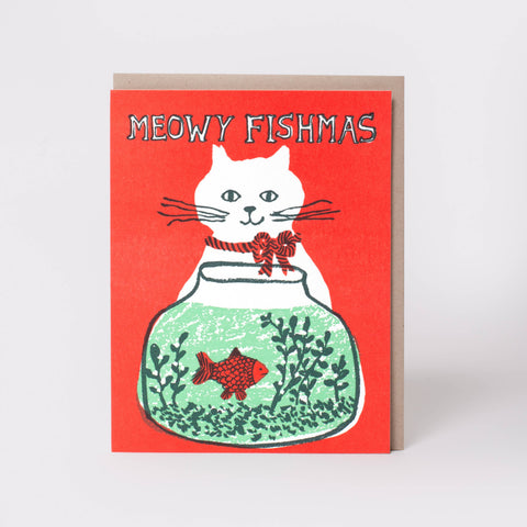 Egg Press Holiday Card Cat Christmas