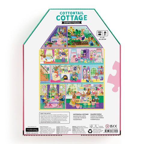 Cottontail Cottage 100 Piece House-shaped Puzzle