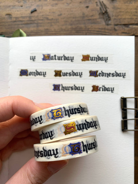 Creeping Moon Days of the Week Washi Tape