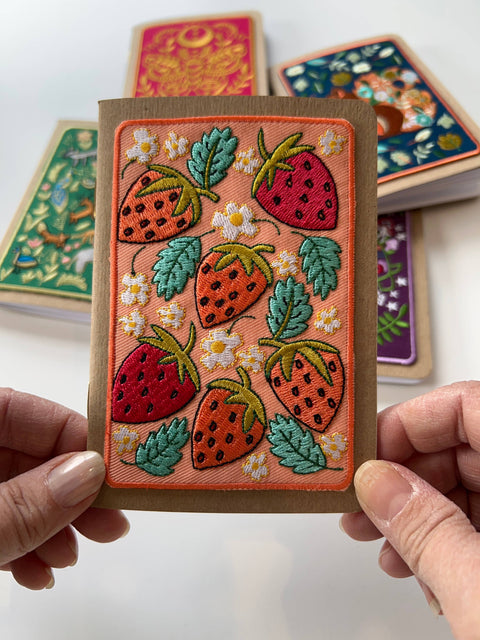 Rikrack Notebook Strawberries Embroidery