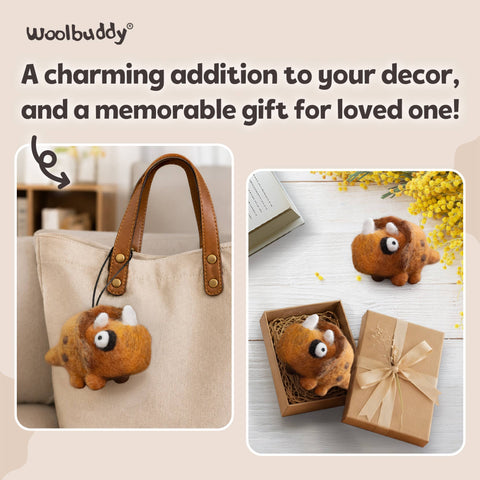 Woolbuddy - Beginner Triceratops Needle Felting Kit – DIY Craft Gift