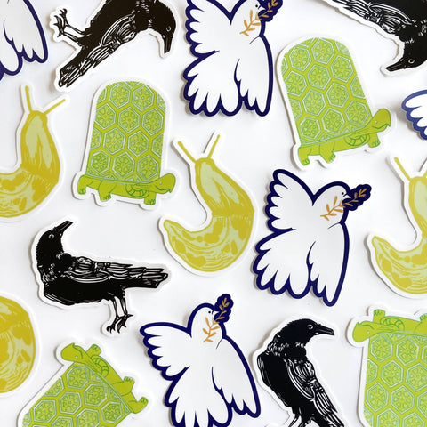 Pier Six Press Sticker Crow