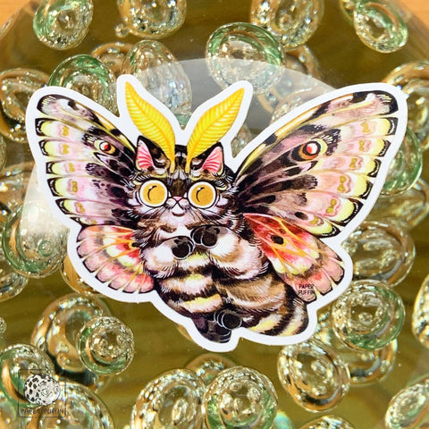 Paper Puffin Sticker Moth Cat "Pine"