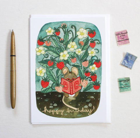 michele maule Birthday Card Garden Mouse 