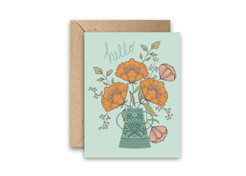 Amicreative Greeting Card Hello Flowers