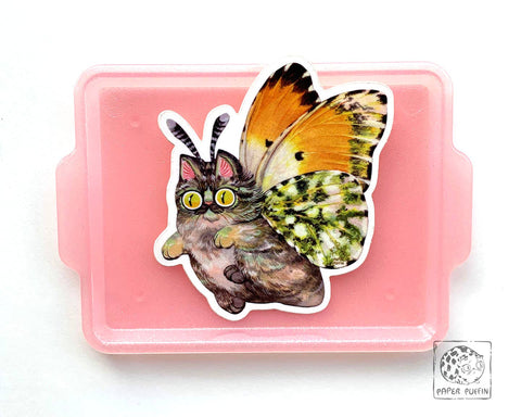 Paper Puffin Sticker Moth Cat Tippy